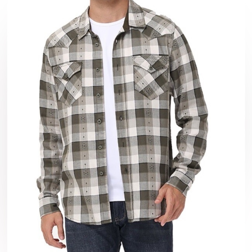 Frye Men's Size XL Jacquard Flannel Shirt